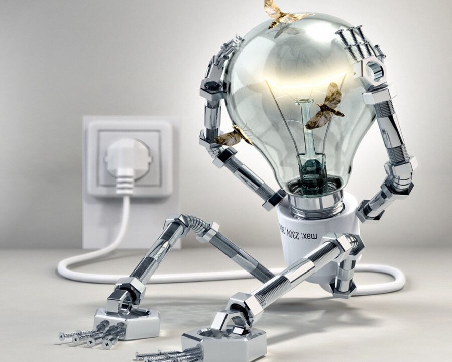 robot light bulb and energy saving